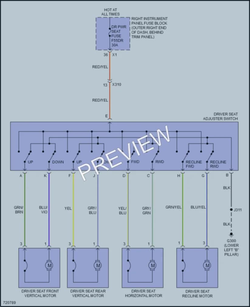 2020 Chevrolet 1500Silverado Power Seats wiring diagram preview