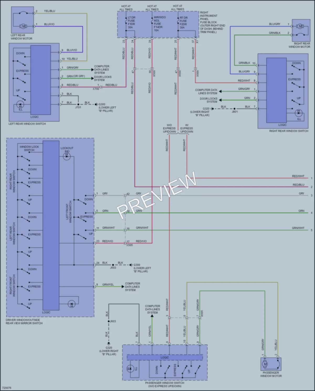 2020 Chevrolet 1500Silverado Power Windows wiring diagram preview