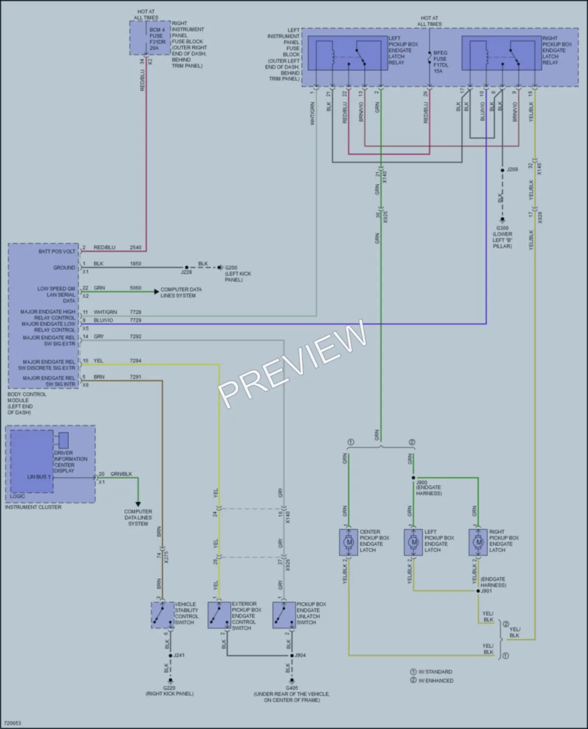 2020 Chevrolet 1500Silverado Trunk Tailgate Fuel Door wiring diagram preview