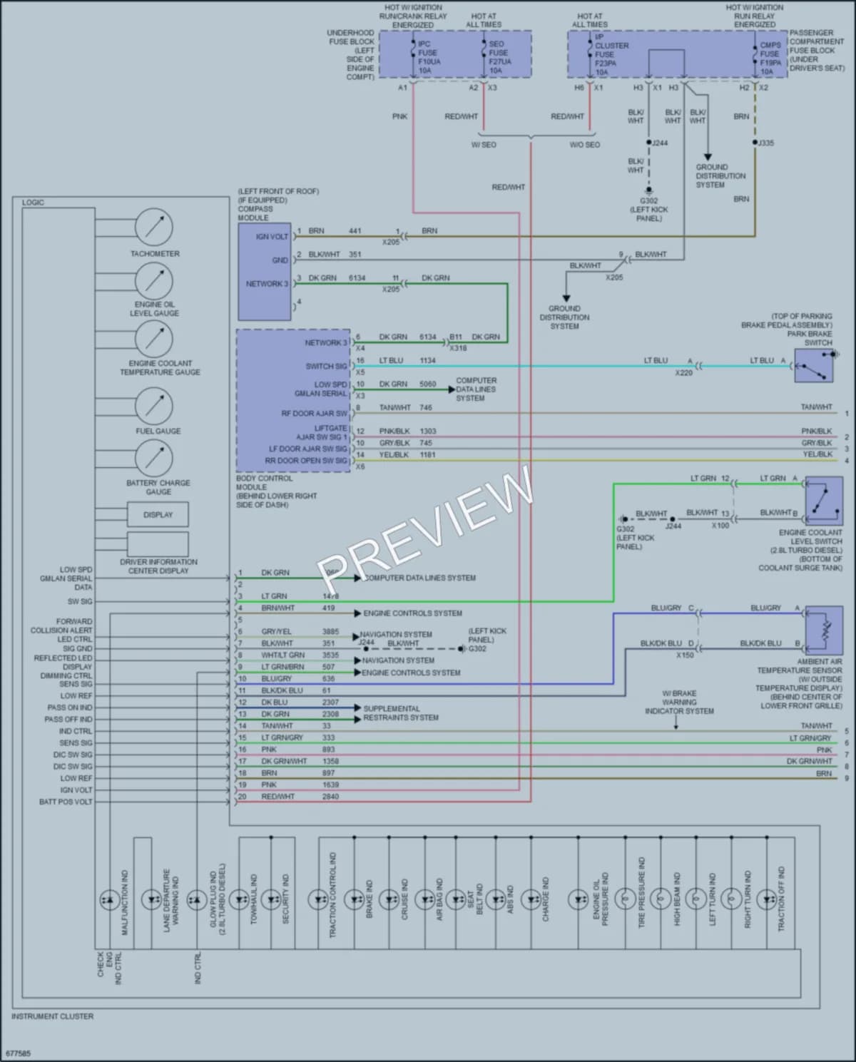 2020 Chevrolet 2500Express Instrument Cluster wiring diagram preview