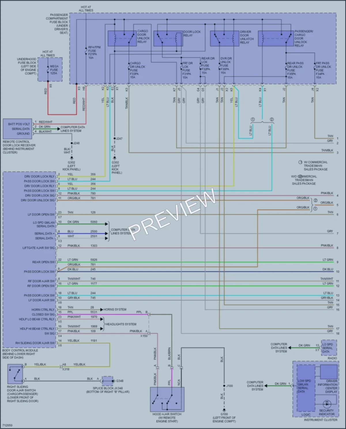 2020 Chevrolet 2500Express Power Door Locks wiring diagram preview