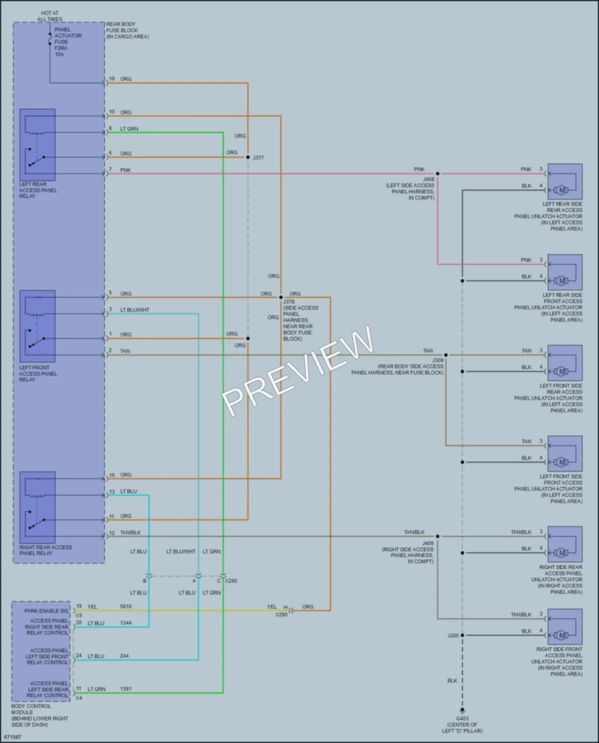 2020 Chevrolet 2500Express Trunk Tailgate Fuel Door wiring diagram preview