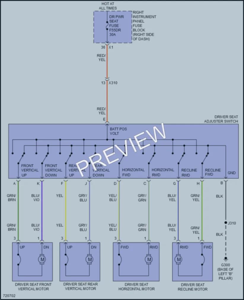 2020 Chevrolet 2500HDSilverado Power Seats wiring diagram preview