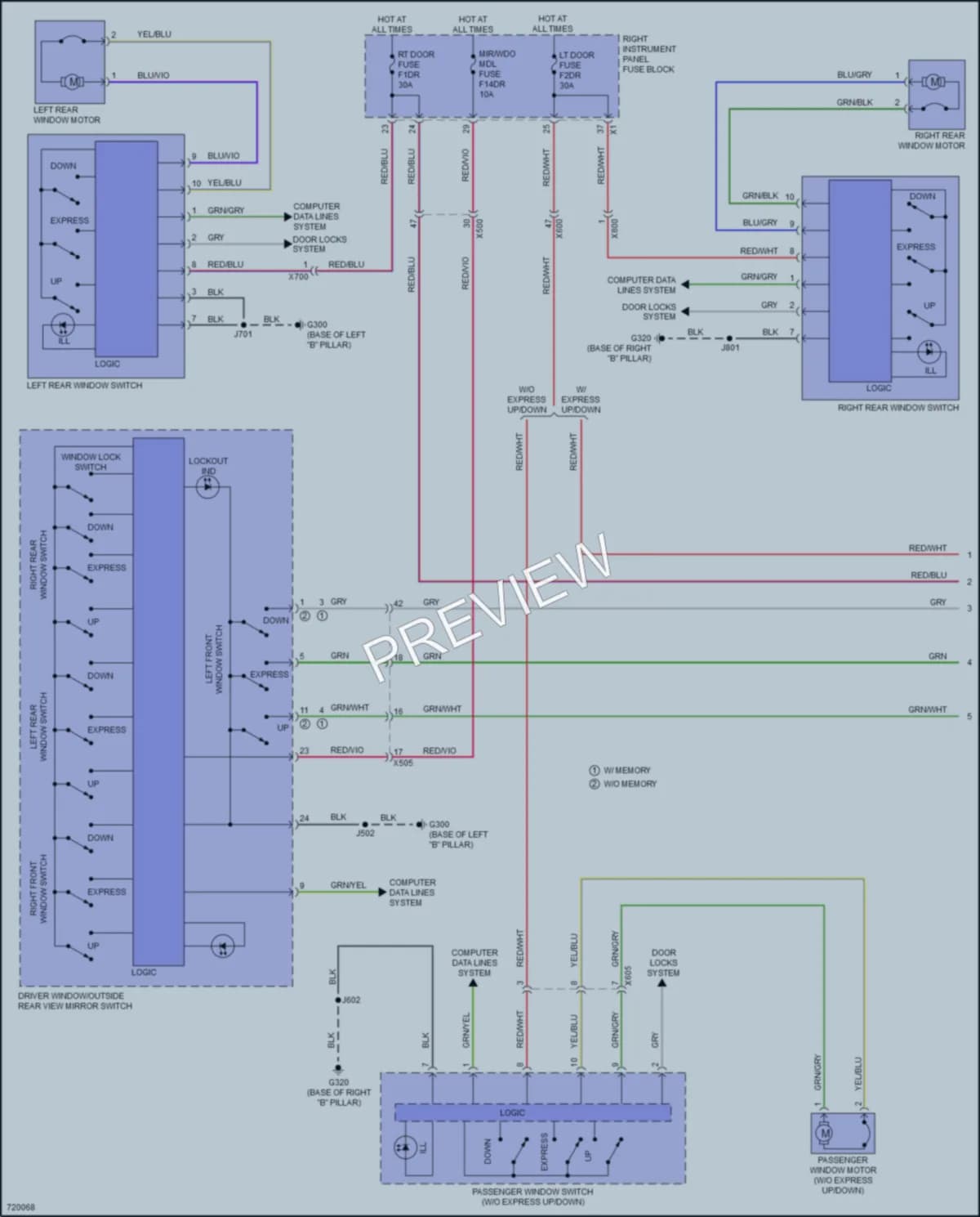 2020 Chevrolet 2500HDSilverado Power Windows wiring diagram preview
