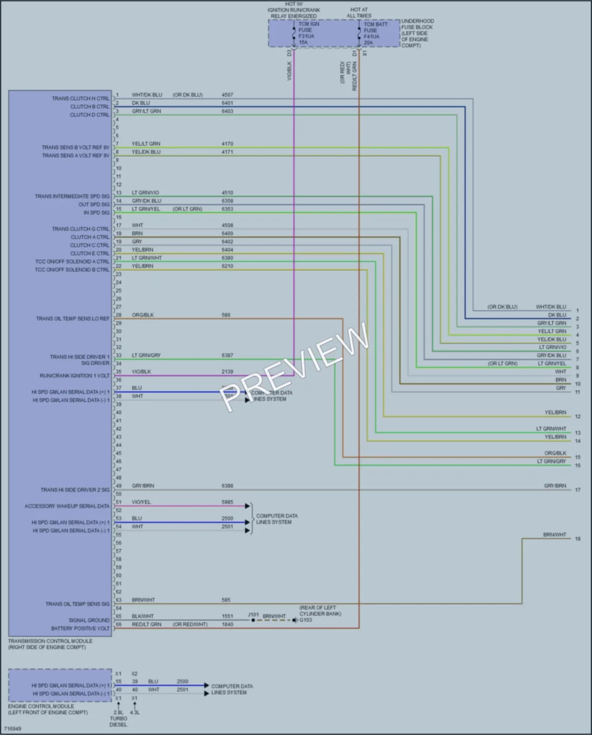 2020 Chevrolet 3500Express Transmission wiring diagram preview