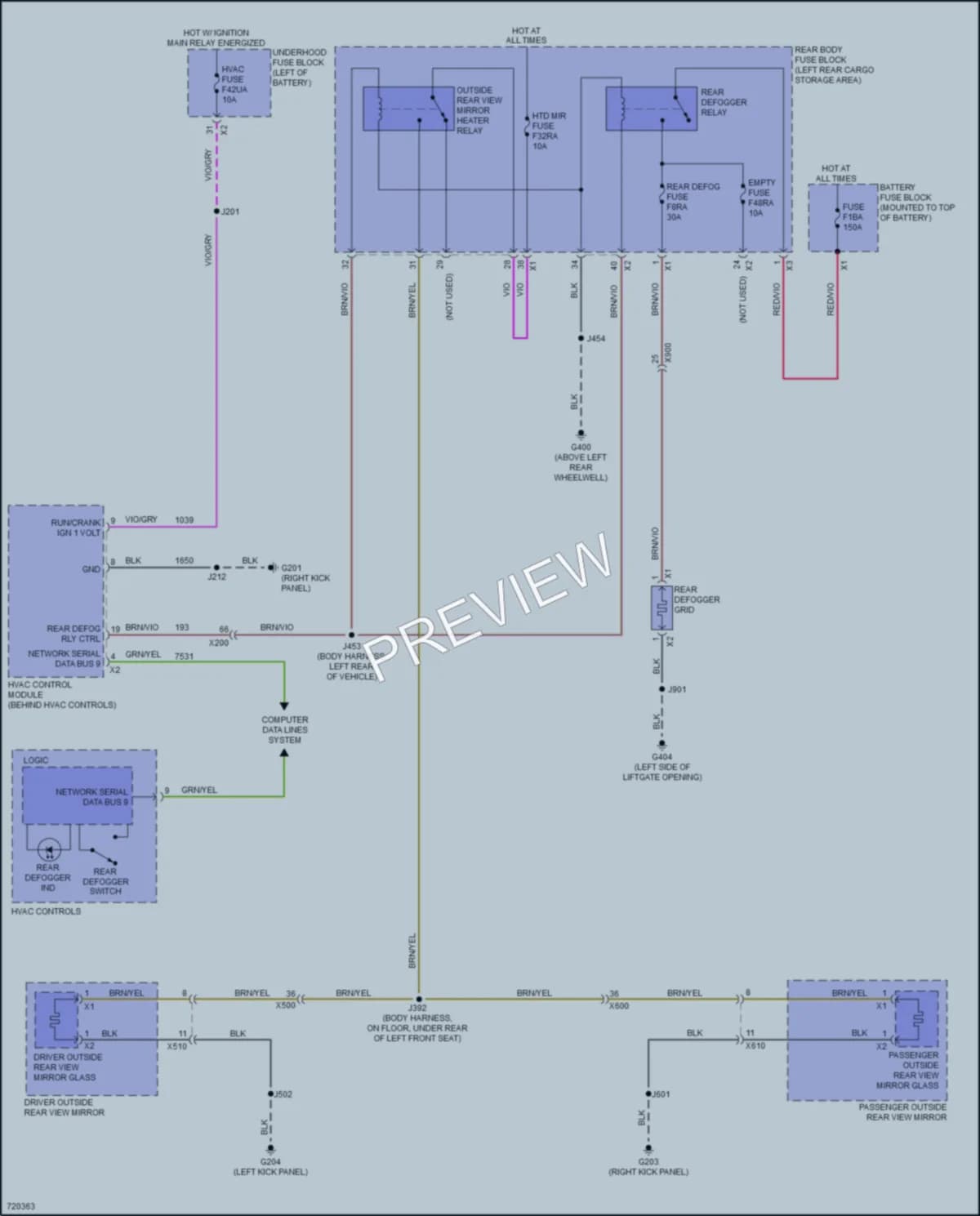 2020 Chevrolet Blazer Defoggers wiring diagram preview