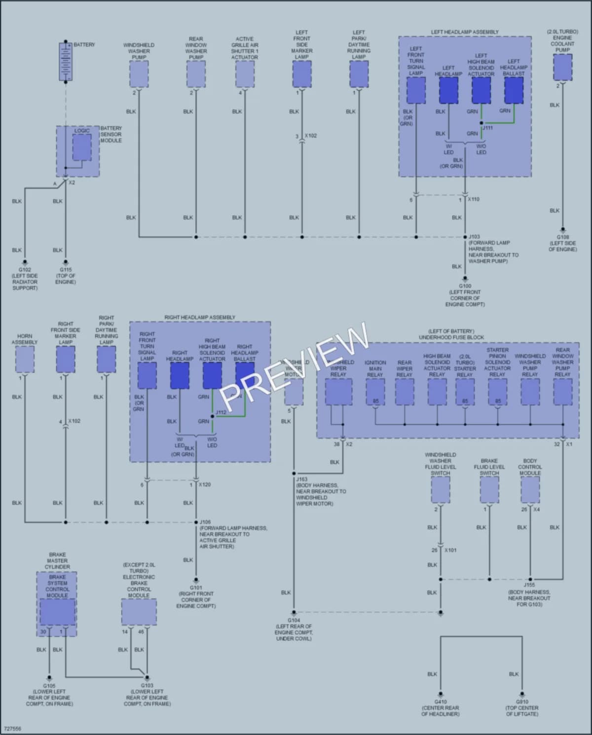 2020 Chevrolet Blazer Ground Distribution wiring diagram preview