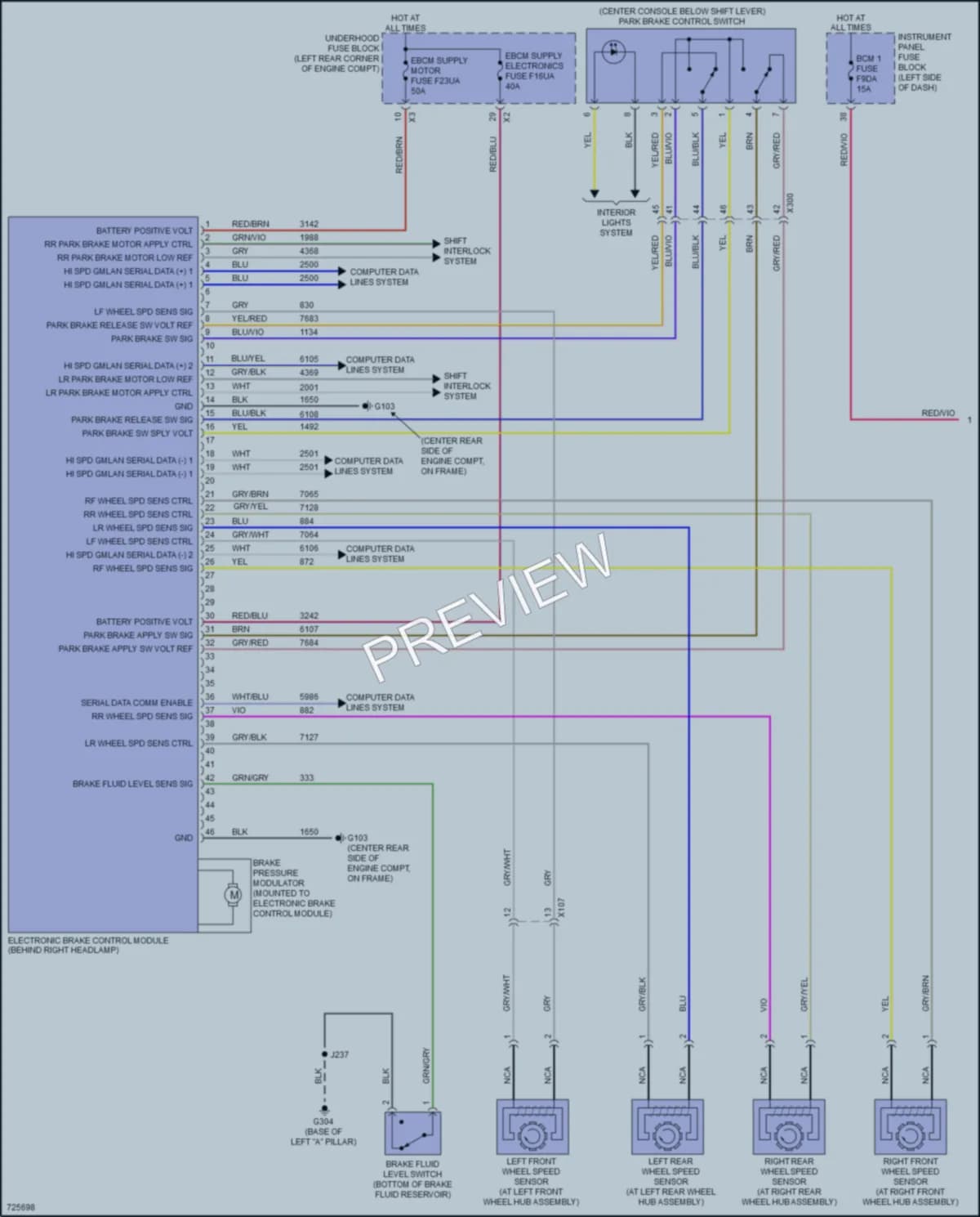 2020 Chevrolet BoltEV Anti Lock Brakes wiring diagram preview