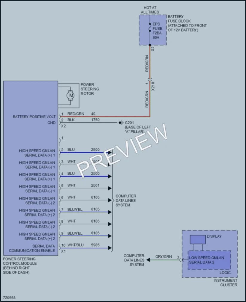 2020 Chevrolet BoltEV Electronic Power Steering wiring diagram preview