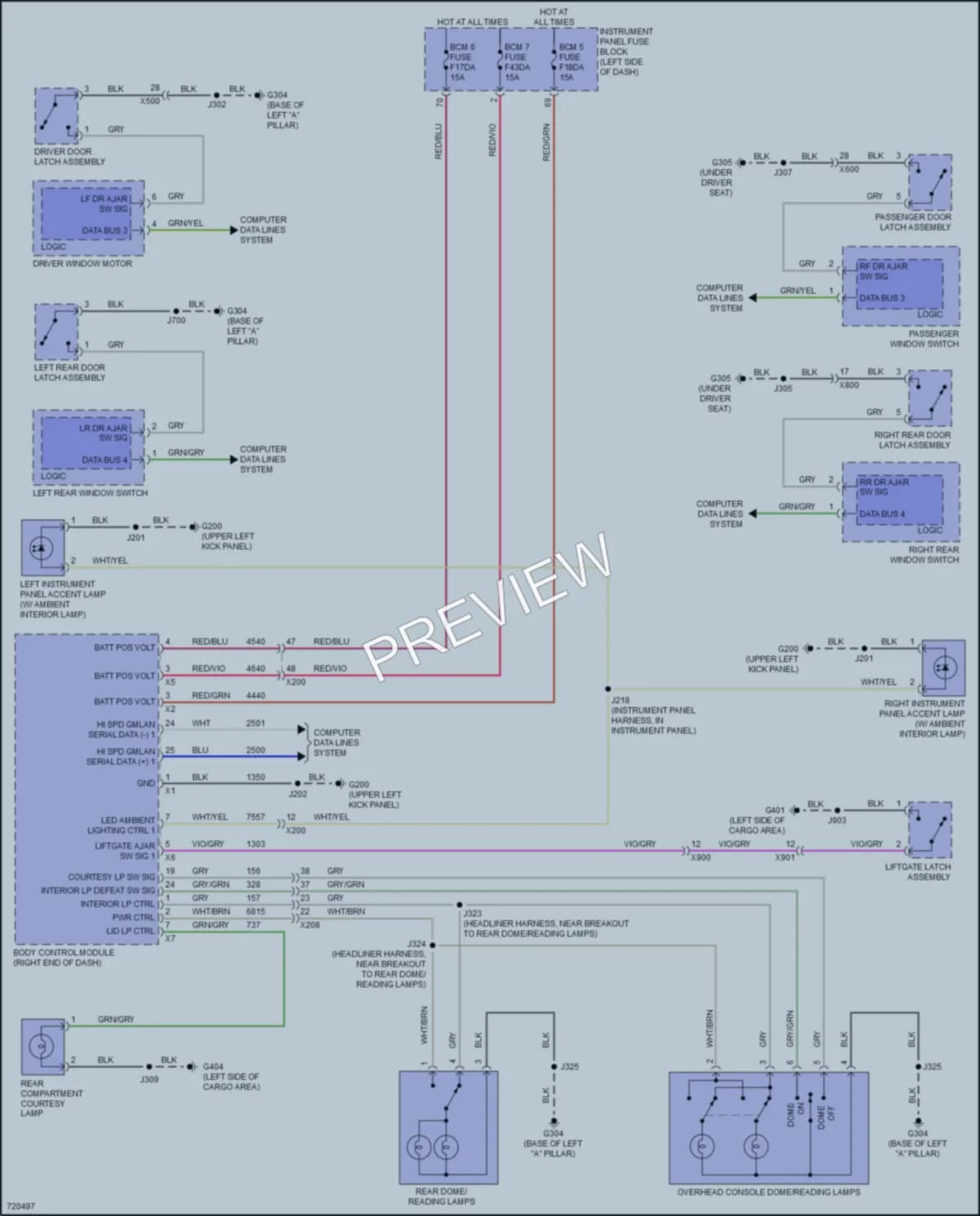 2020 Chevrolet BoltEV Interior Lights wiring diagram preview