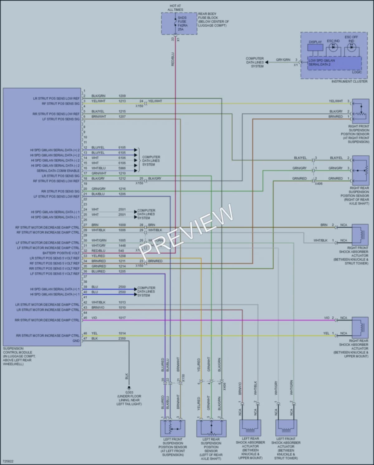 2020 Chevrolet Camaro Electronic Suspension wiring diagram preview