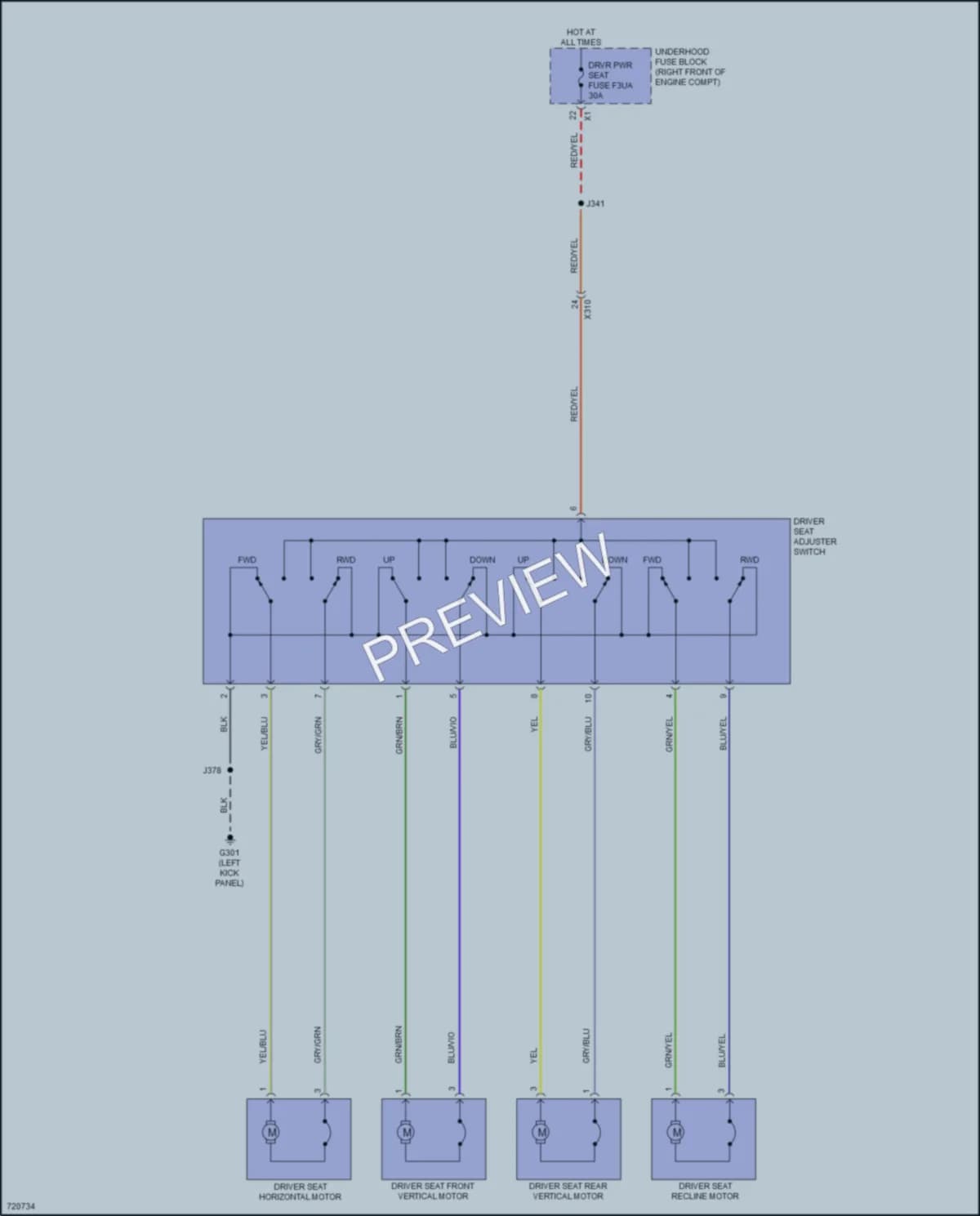 2020 Chevrolet Camaro Power Seats wiring diagram preview