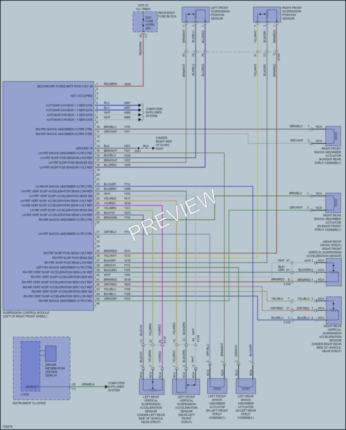 2020 Chevrolet CorvetteStingray Electronic Suspension wiring diagram preview