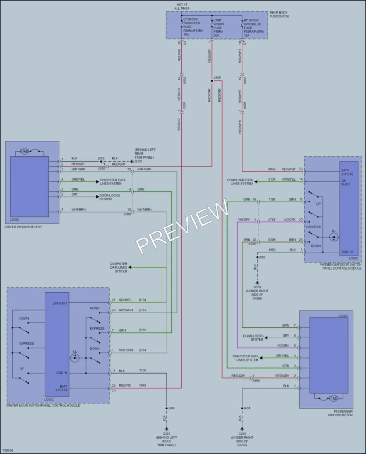 2020 Chevrolet CorvetteStingray Power Windows wiring diagram preview