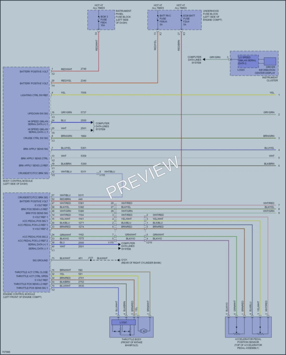 2020 Chevrolet Impala Cruise Control wiring diagram preview