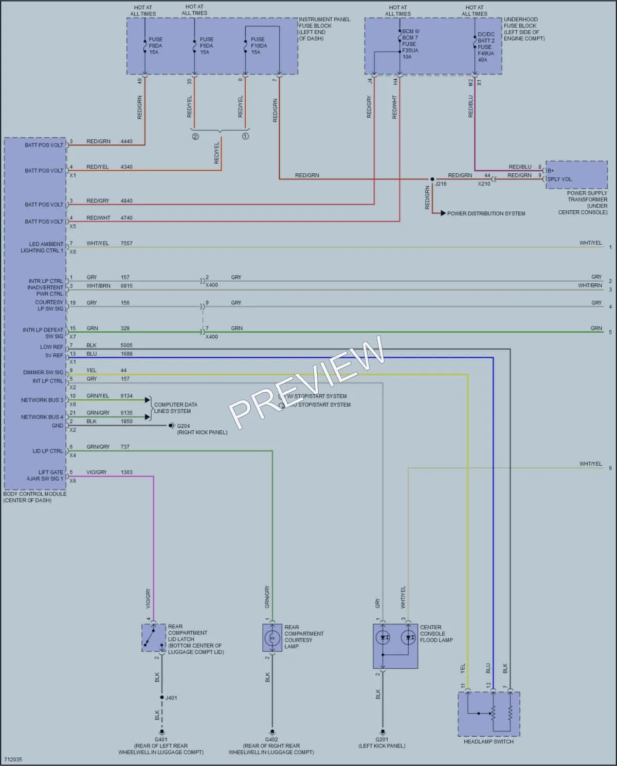 2020 Chevrolet Malibu Interior Lights wiring diagram preview