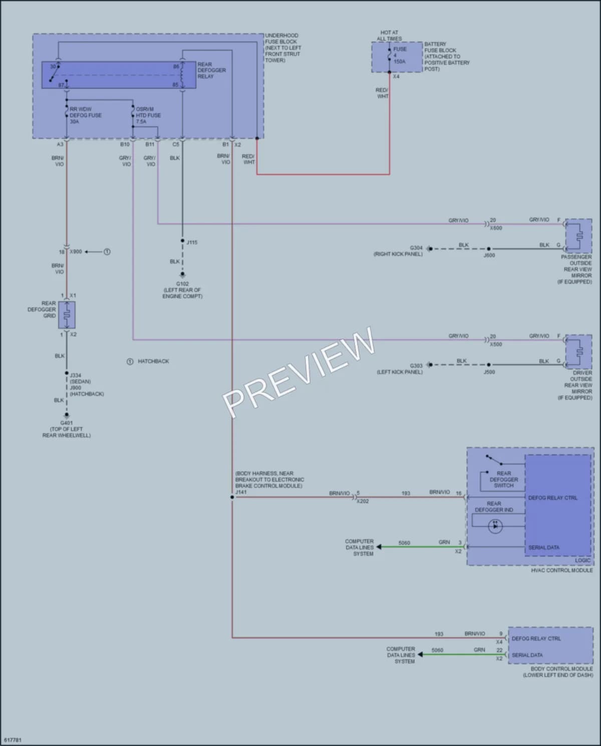2020 Chevrolet Sonic Defoggers wiring diagram preview