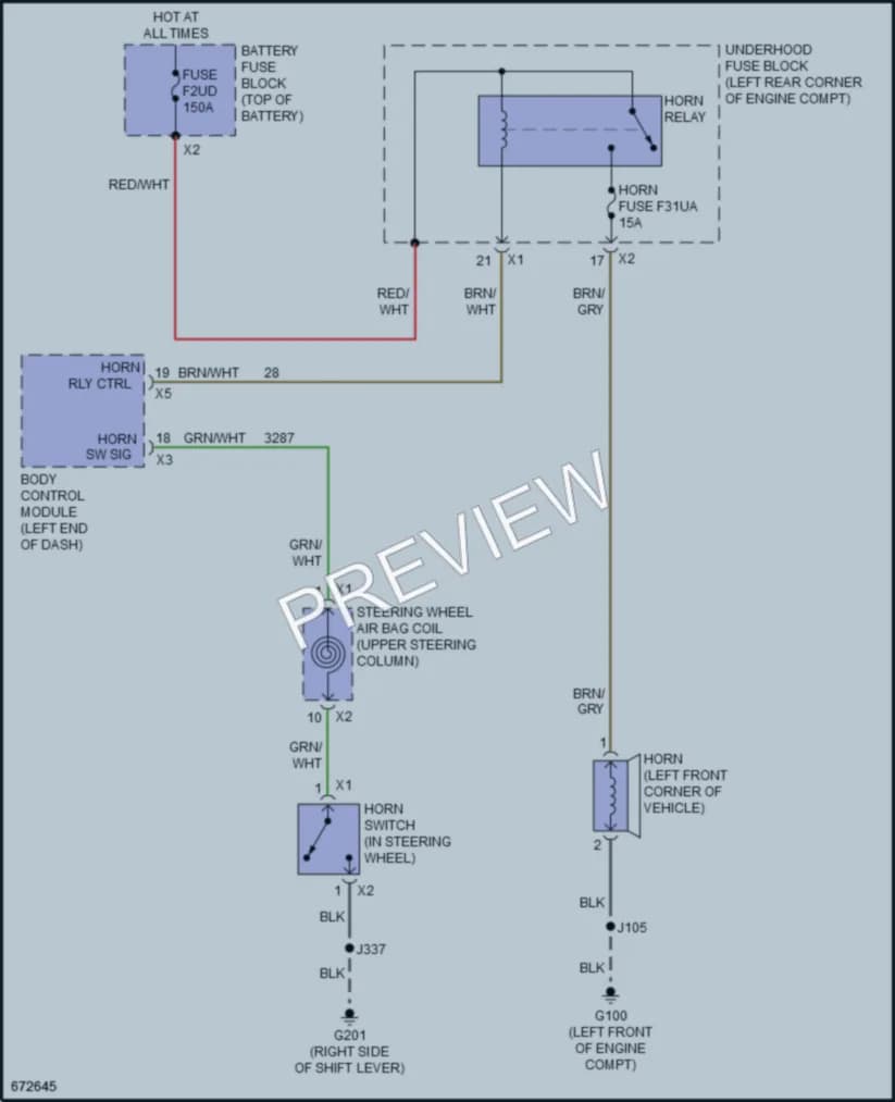 2020 Chevrolet Spark Horn wiring diagram preview