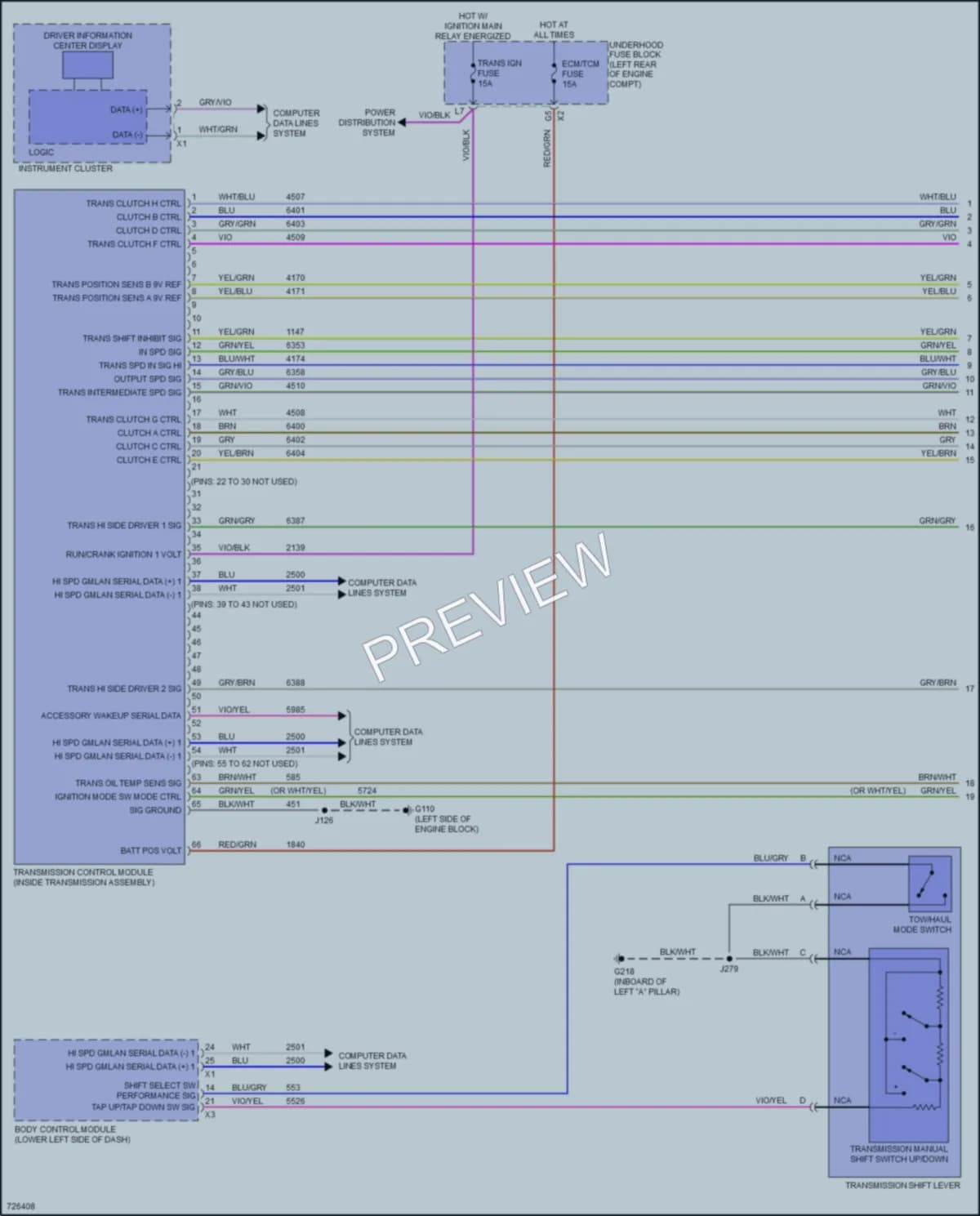 2020 Chevrolet Tahoe Transmission wiring diagram preview
