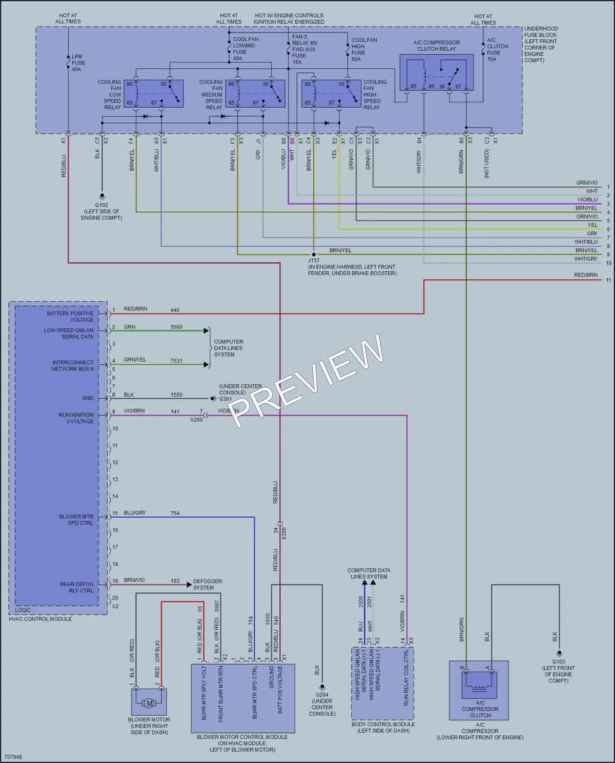 2020 Chevrolet Trax Air Conditioning wiring diagram preview