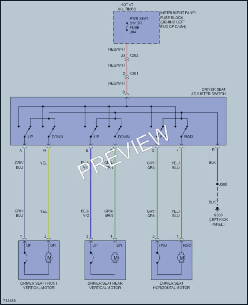 2020 Chevrolet Trax Power Seats wiring diagram preview