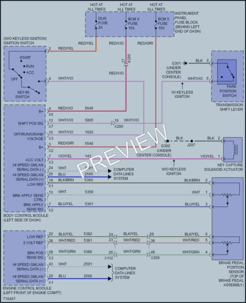 2020 Chevrolet Trax Shift Interlock wiring diagram preview