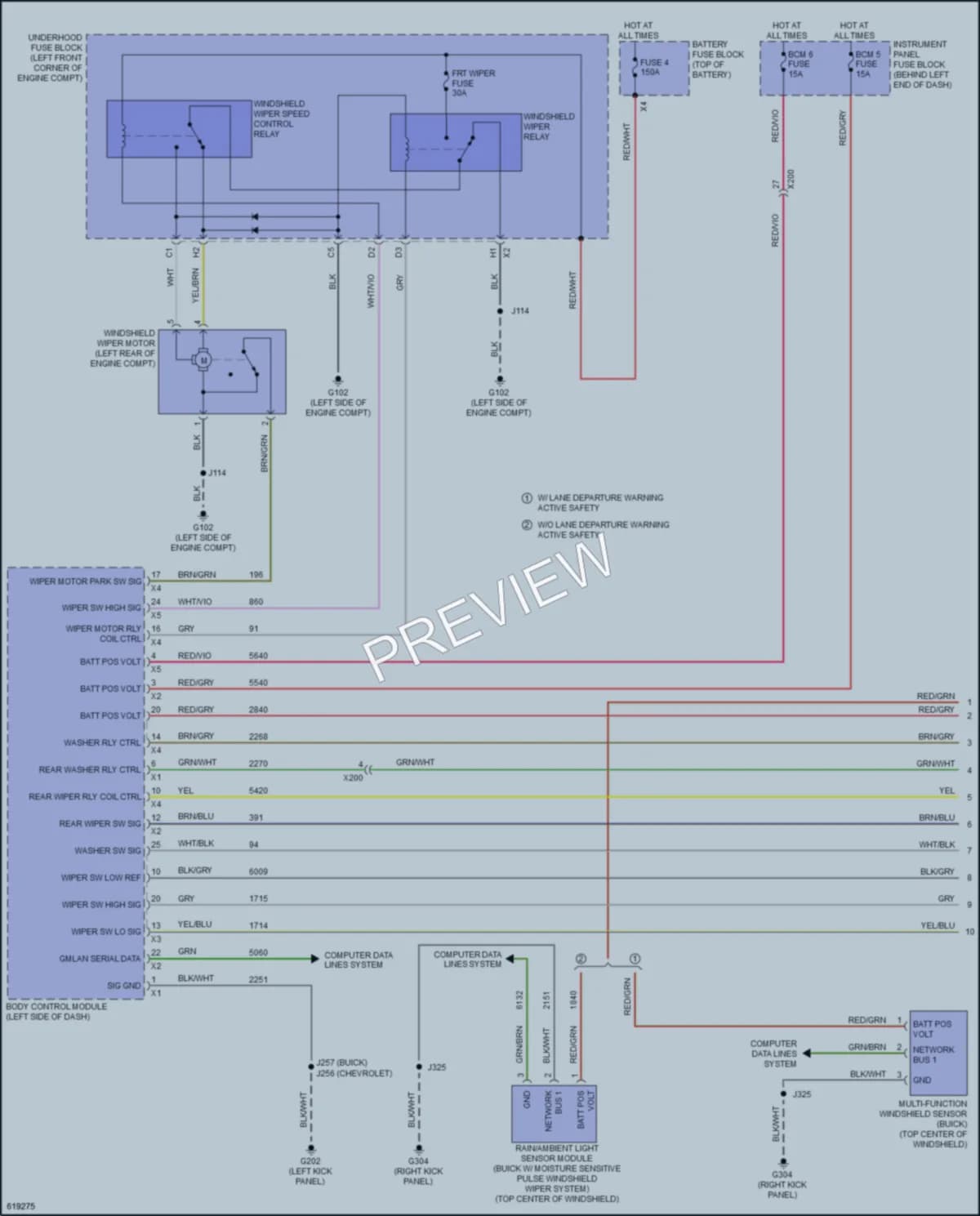2020 Chevrolet Trax Wiper Washer wiring diagram preview