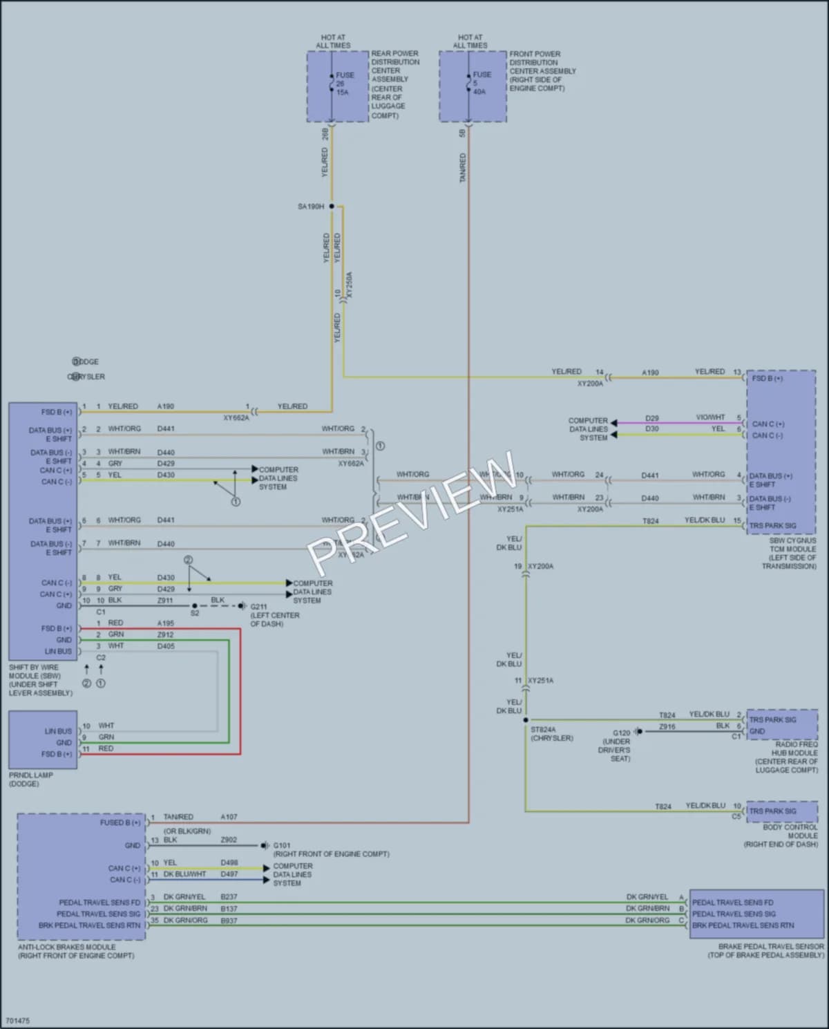 2020 Chrysler 300 Shift Interlock wiring diagram preview