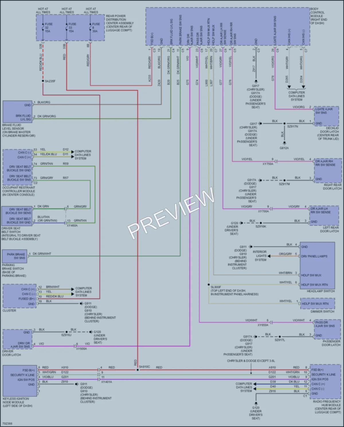 2020 Chrysler 300 Warning Systems wiring diagram preview
