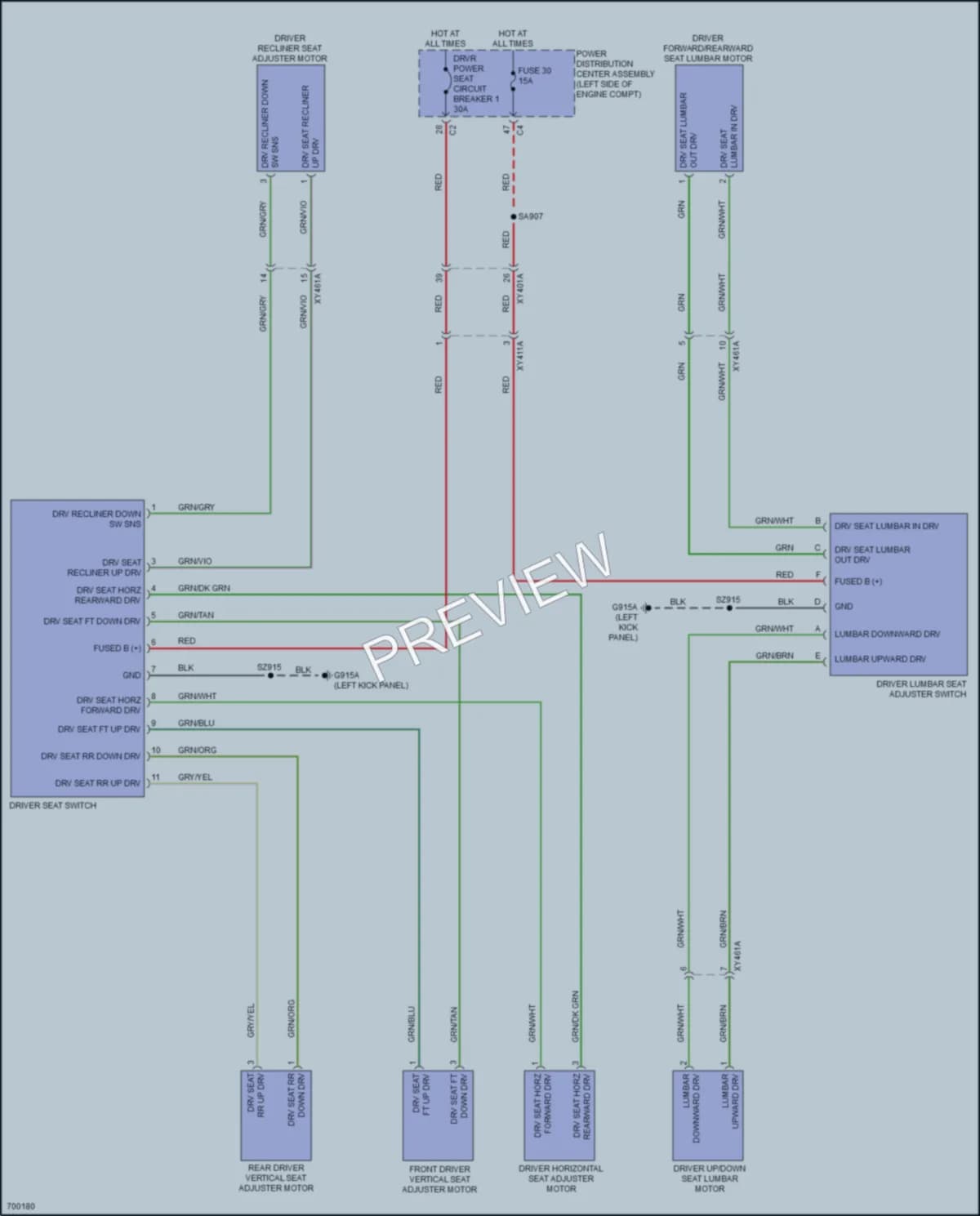 2020 Chrysler PacificaHybrid Power Seats wiring diagram preview