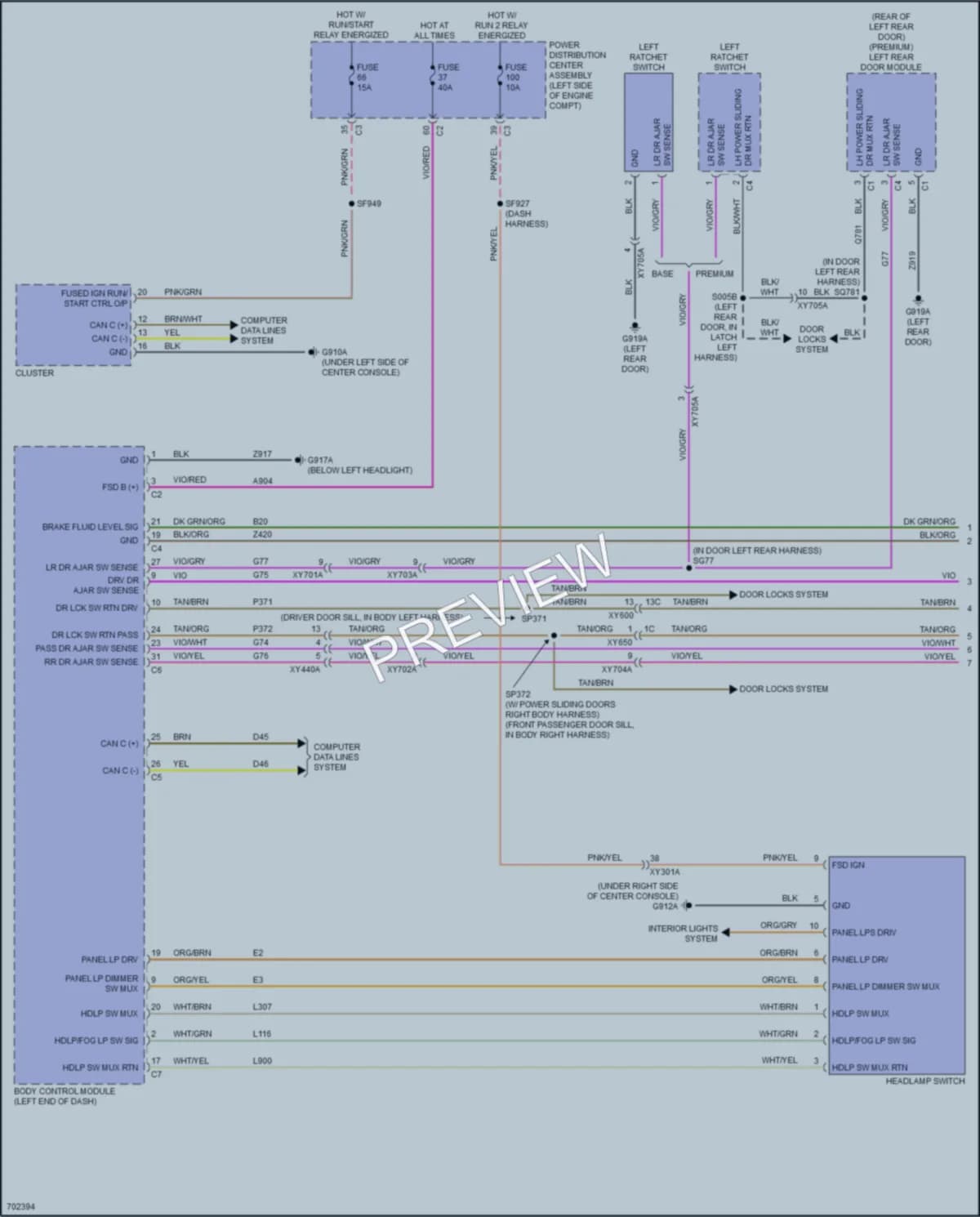 2020 Chrysler PacificaNew Warning Systems wiring diagram preview