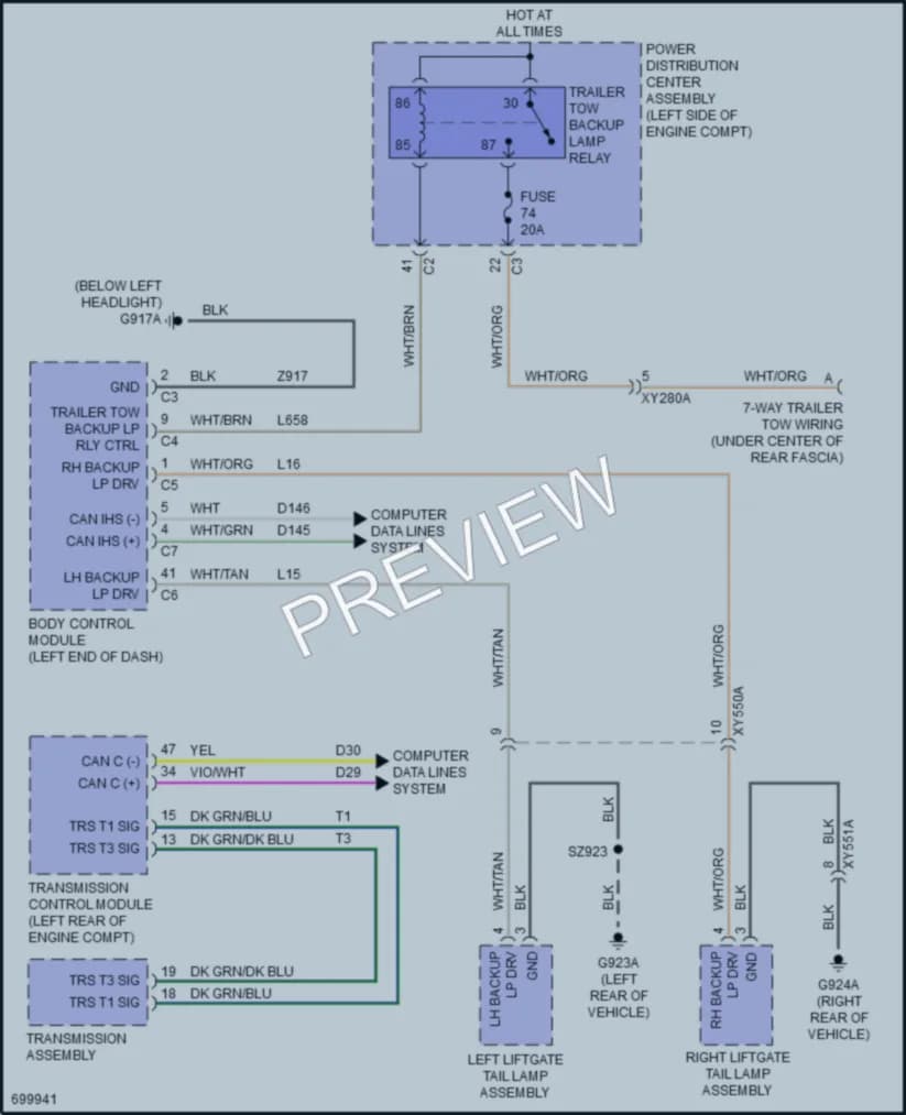 2020 Chrysler Voyager Exterior Lights wiring diagram preview