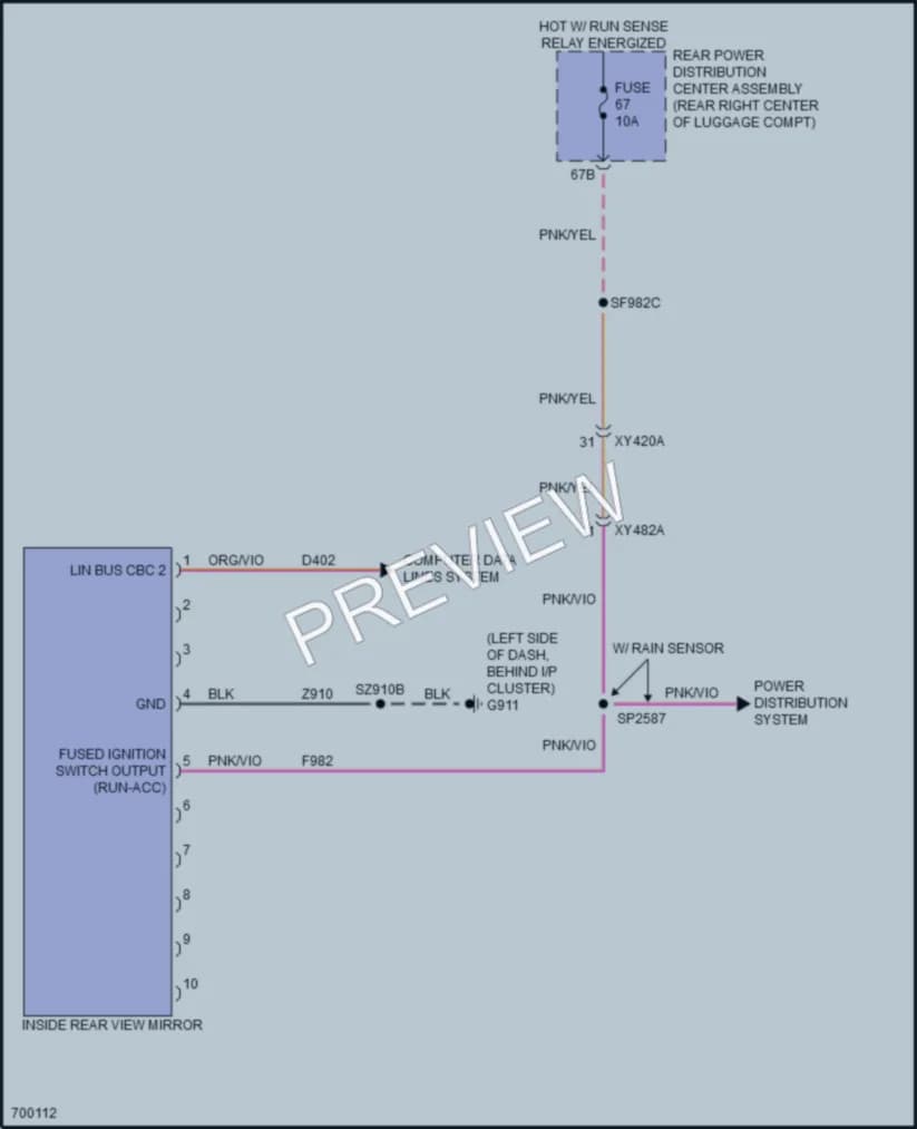 2020 Dodge Challenger Power Mirrors wiring diagram preview