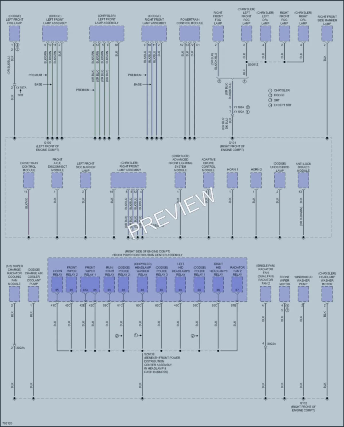 2020 Dodge Charger Ground Distribution wiring diagram preview