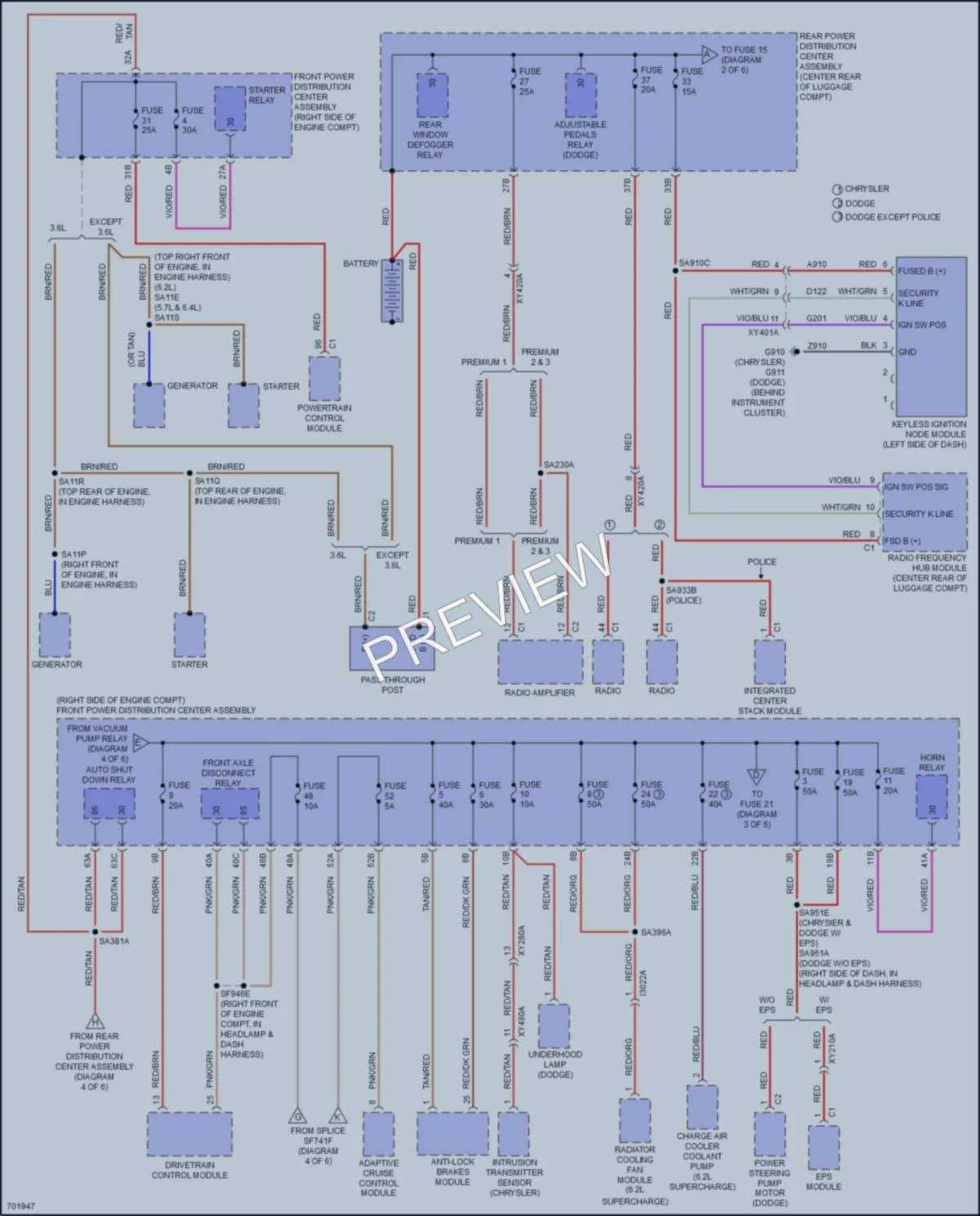 2020 Dodge Charger Power Distribution wiring diagram preview