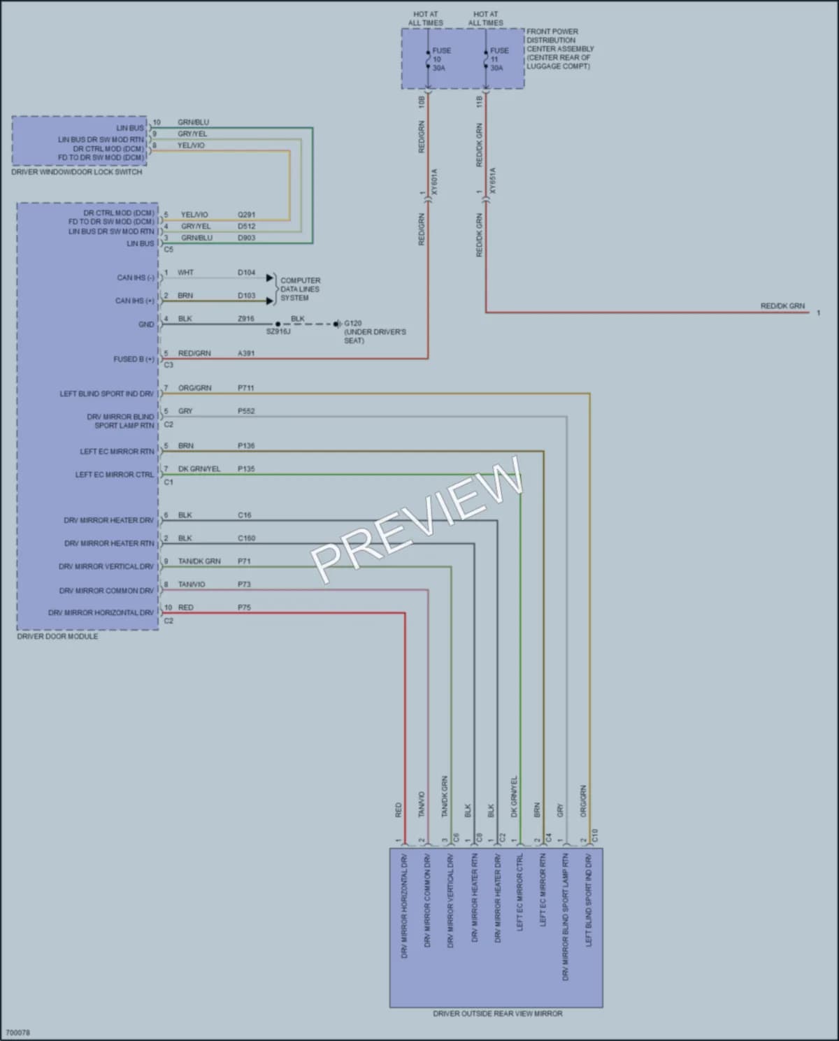 2020 Dodge Charger Power Mirrors wiring diagram preview