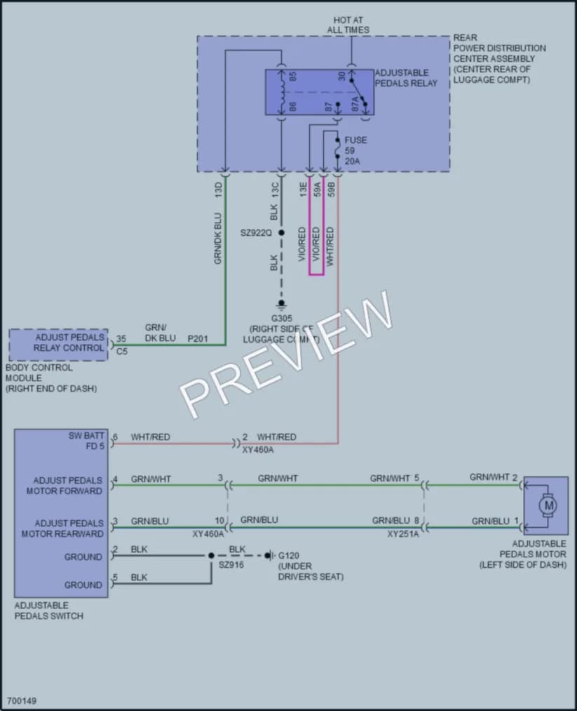 2020 Dodge Charger Power Seats wiring diagram preview