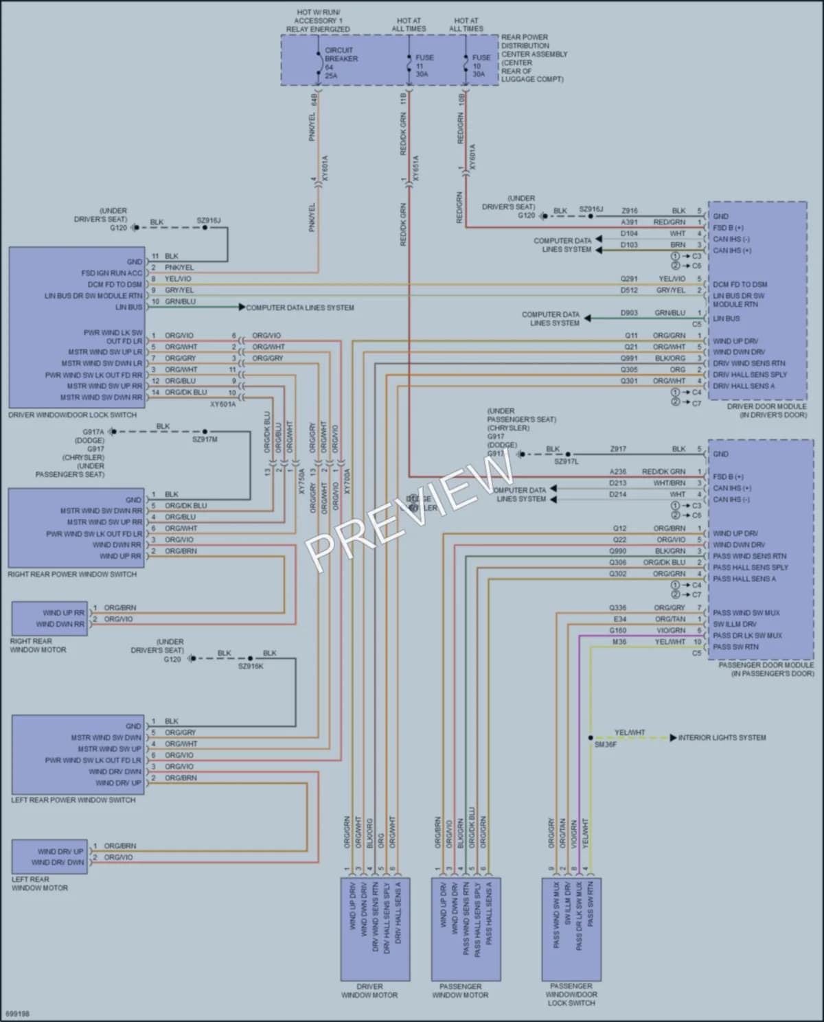 2020 Dodge Charger Power Windows wiring diagram preview