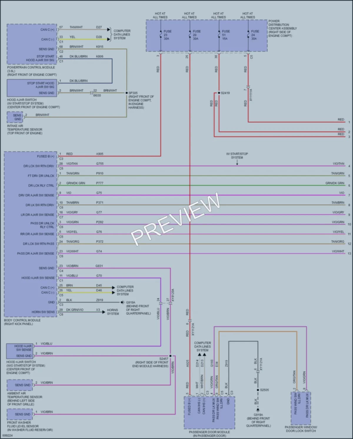 2020 Dodge Durango Power Door Locks wiring diagram preview
