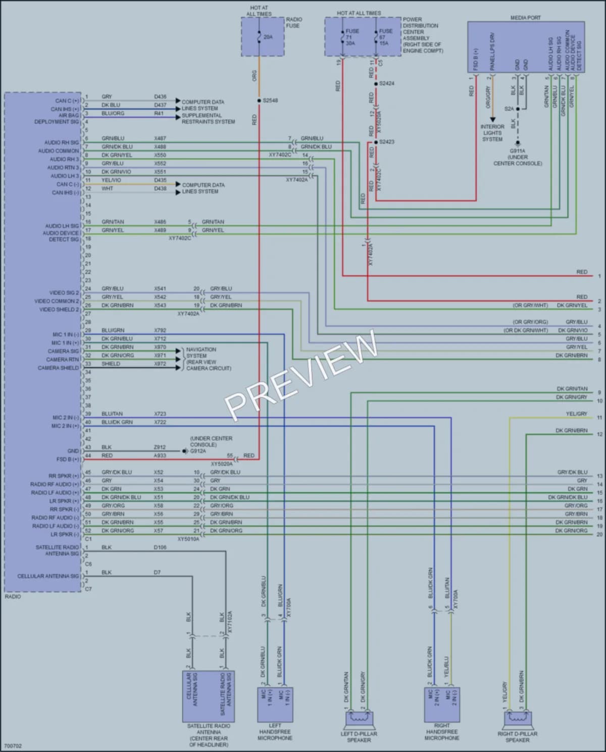 2020 Dodge DurangoPursuit Radio wiring diagram preview
