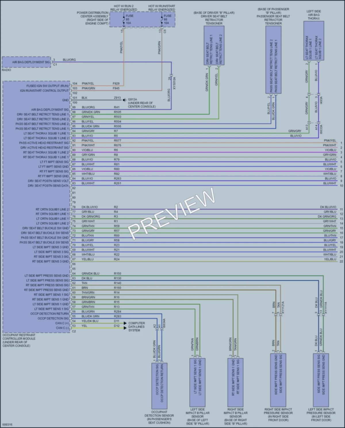 2020 Dodge DurangoPursuit Supplemental Restraints wiring diagram preview