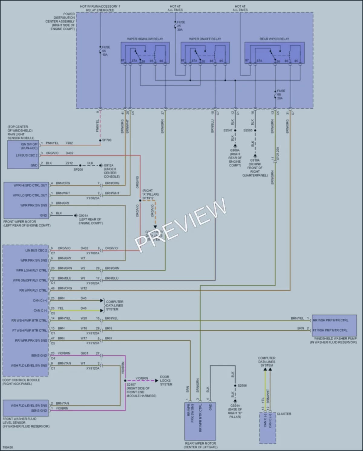 2020 Dodge DurangoPursuit Wiper Washer wiring diagram preview