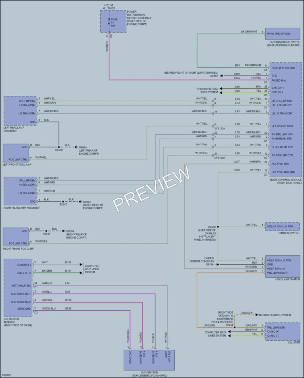 2020 Dodge DurangoSpecialService Headlights wiring diagram preview