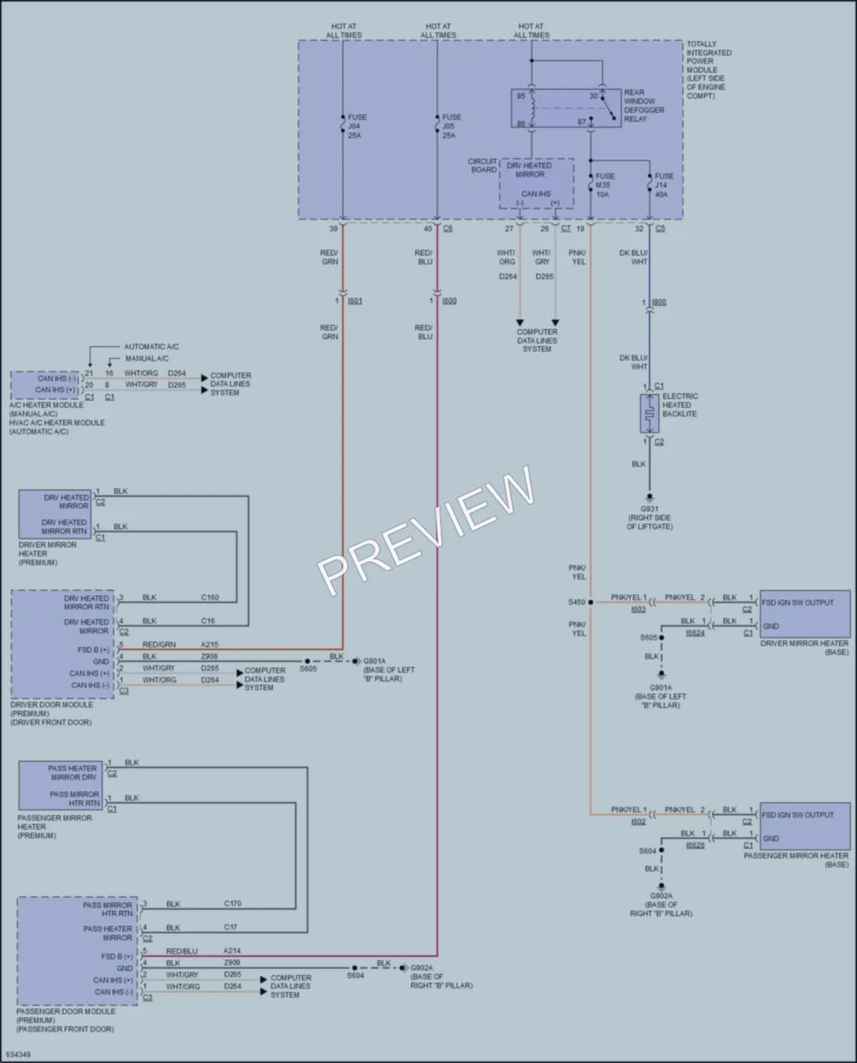 2020 Dodge GrandCaravan Defoggers wiring diagram preview