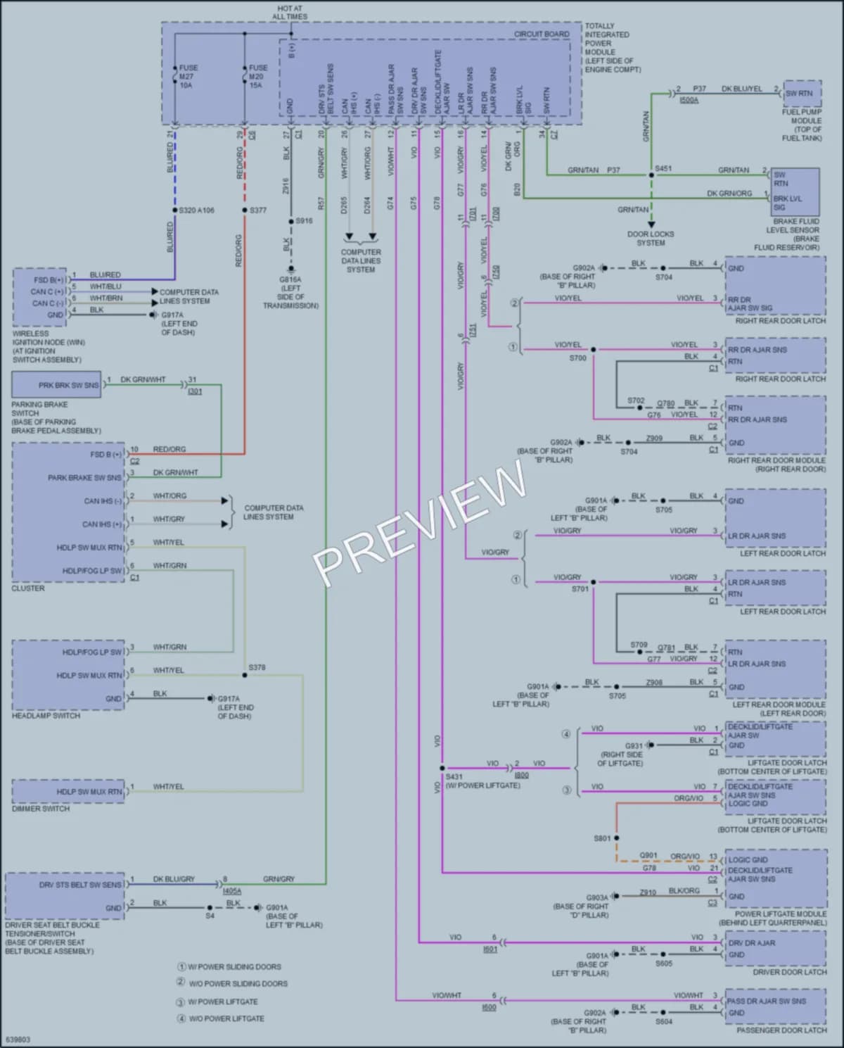 2020 Dodge GrandCaravan Warning Systems wiring diagram preview