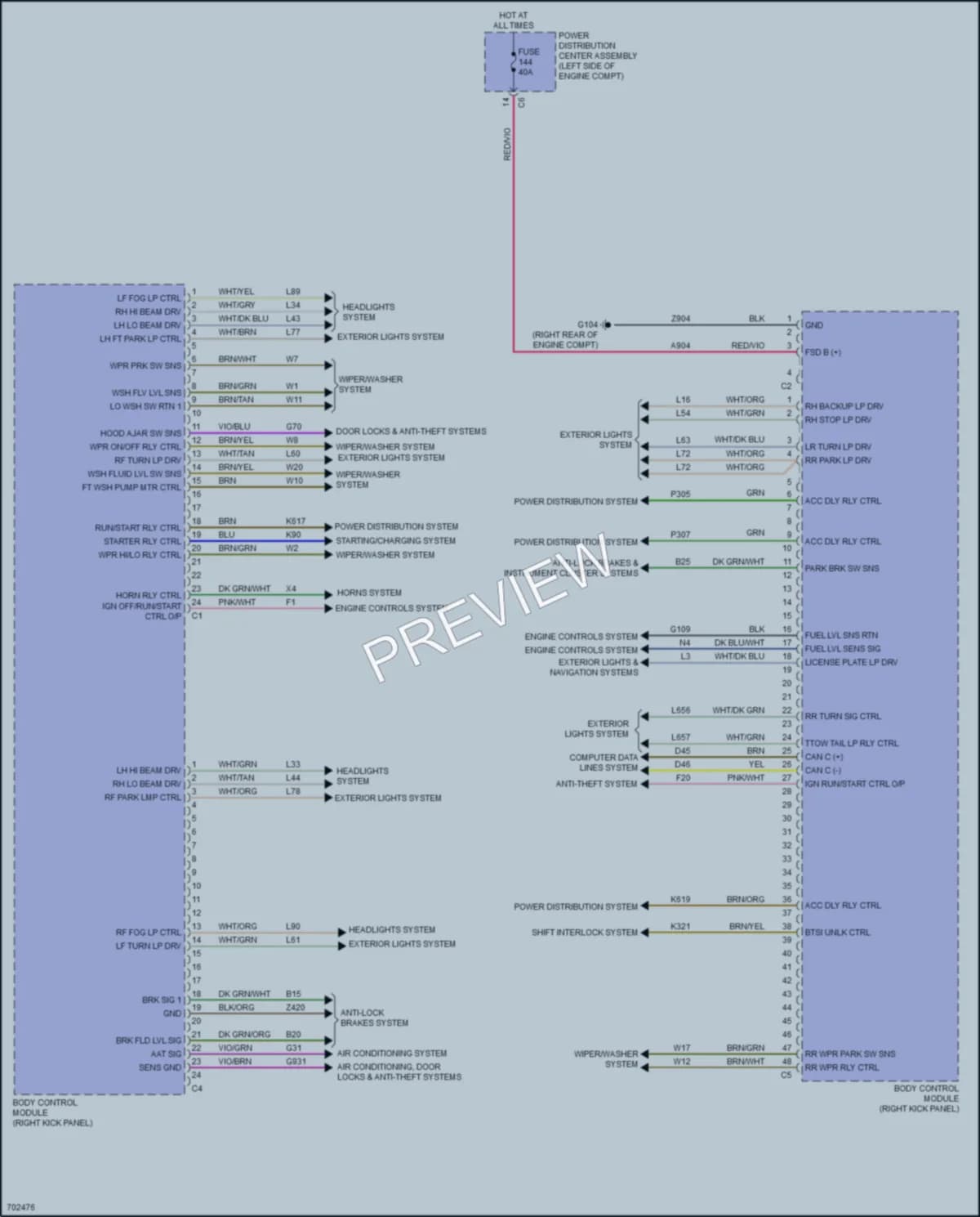 2020 Dodge Journey Body Control Modules wiring diagram preview