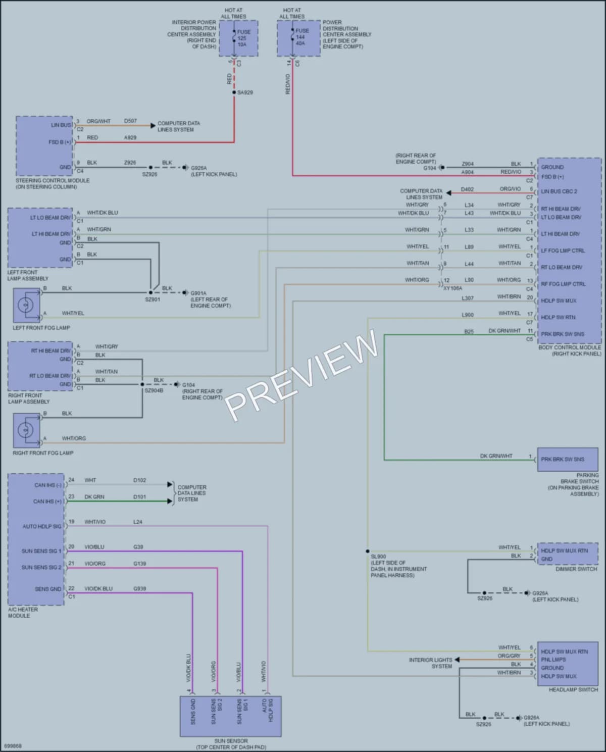 2020 Dodge Journey Headlights wiring diagram preview
