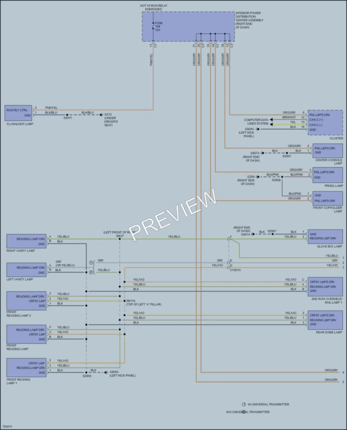 2020 Dodge Journey Interior Lights wiring diagram preview