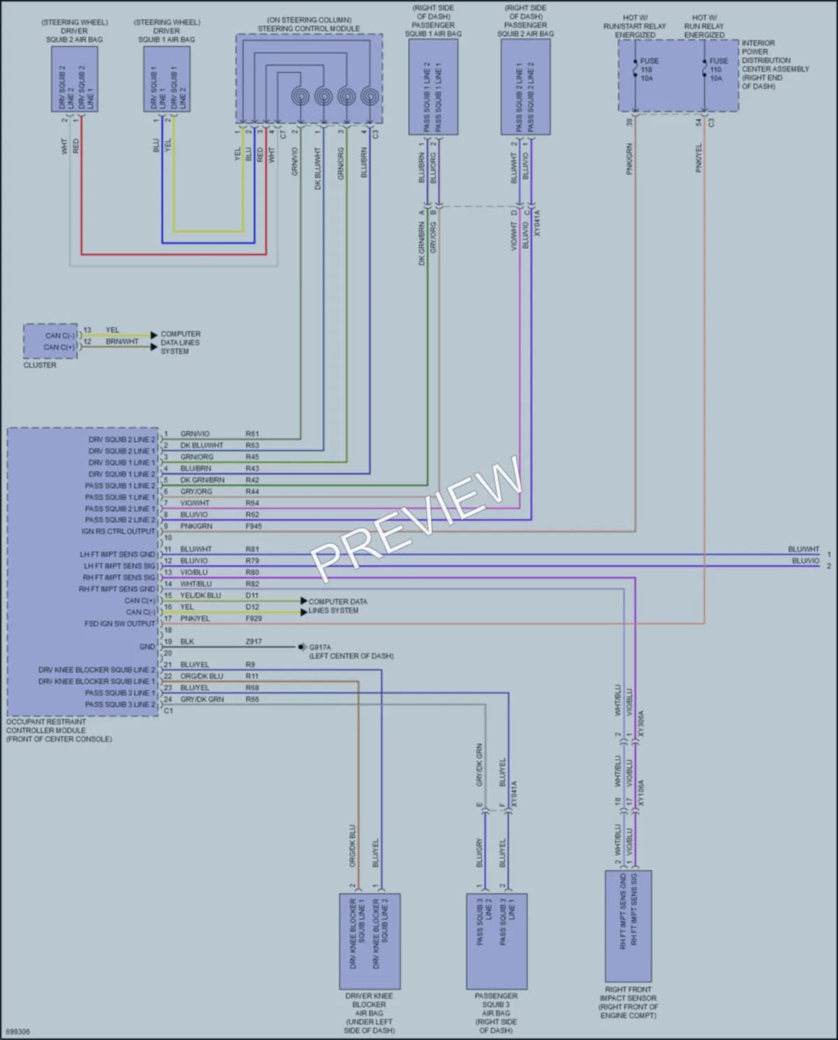 2020 Dodge Journey Supplemental Restraints wiring diagram preview