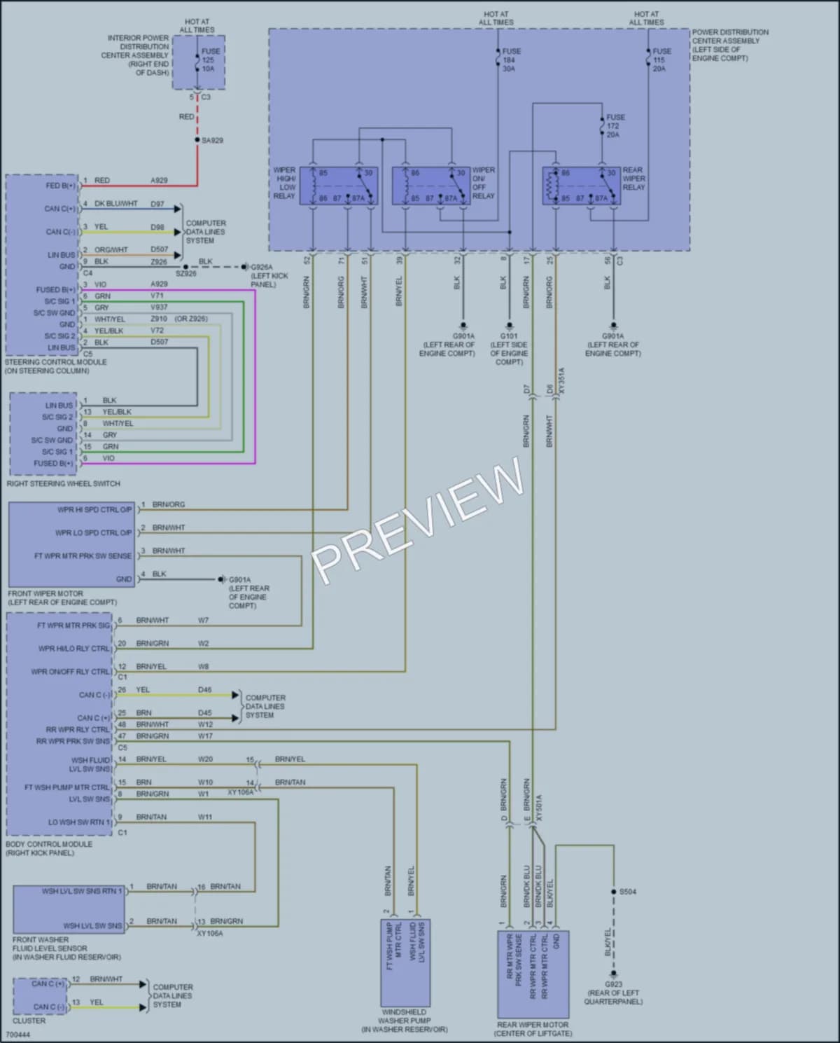 2020 Dodge Journey Wiper Washer wiring diagram preview